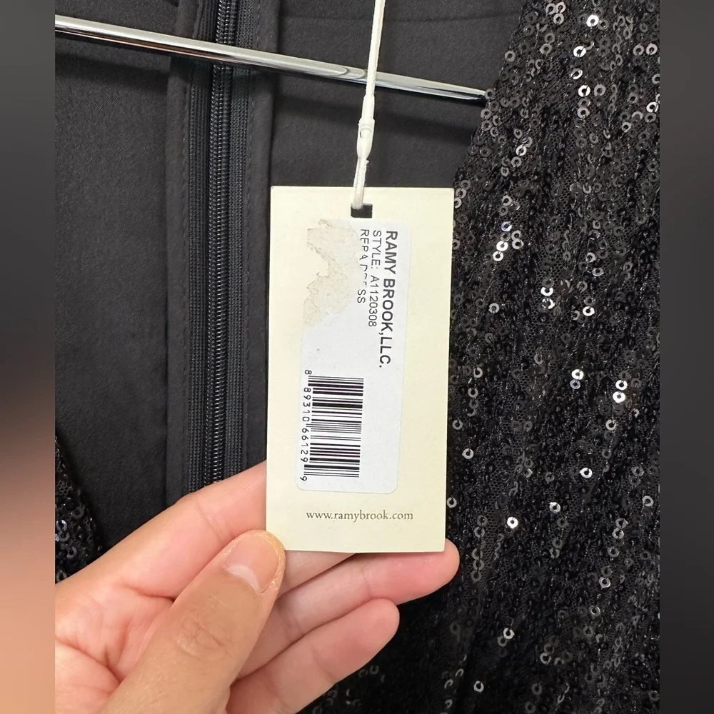 RAMY BROOK Reba Sequin V-Neck Cocktail Party Evening Mini Wrap Dress Size 8 NWT - Picture 6 of 14